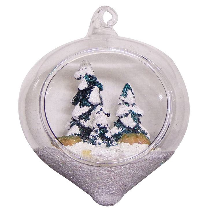 Christmas By Krebs Blown Glass  Collectible Tree Ornaments  (Forest Terrarium)