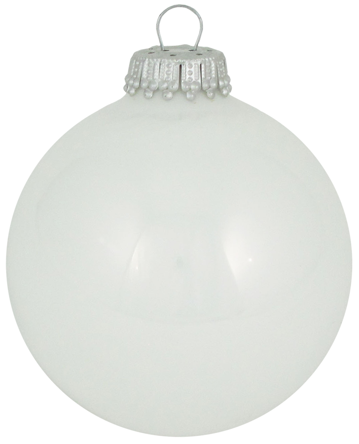 Glass Christmas Tree Ornaments - 67mm / 2.63" [8 Pieces] Designer Balls from Christmas By Krebs Seamless Hanging Holiday Decor (Shiny Porcelain White)