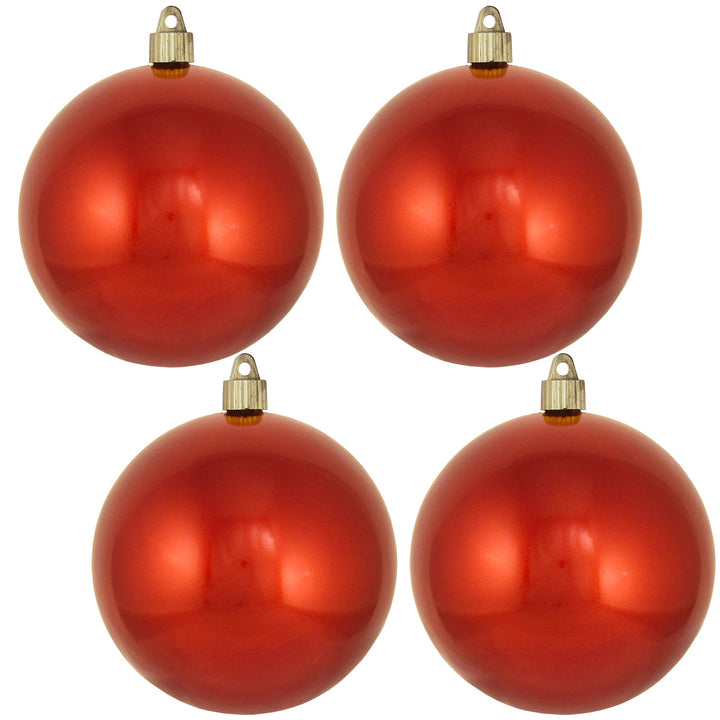 [4 Pack] 4 3/4" (120mm) Shiny Finish Commercial Grade Shatterproof Ball Ornaments