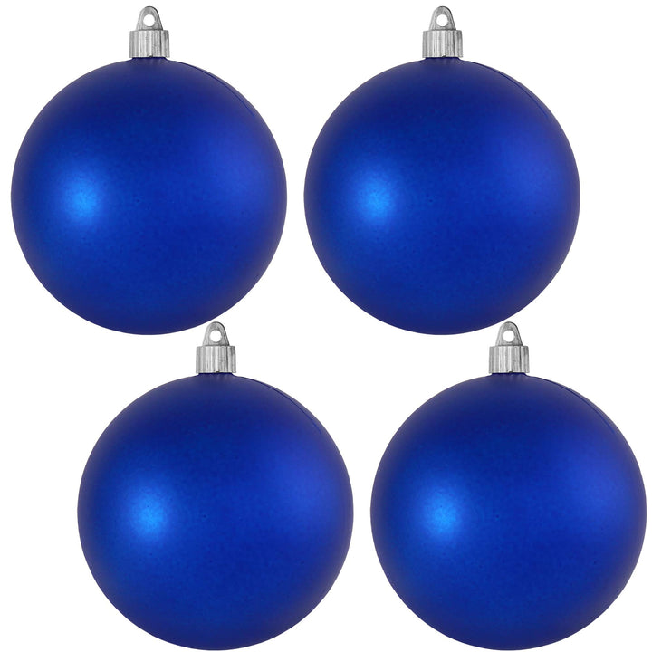 Christmas By Krebs 4 3/4" (120mm) Velvet Regal Blue [4 Pieces] Solid Commercial Grade Indoor and Outdoor Shatterproof Plastic, UV and Water Resistant Ball Ornament Decorations