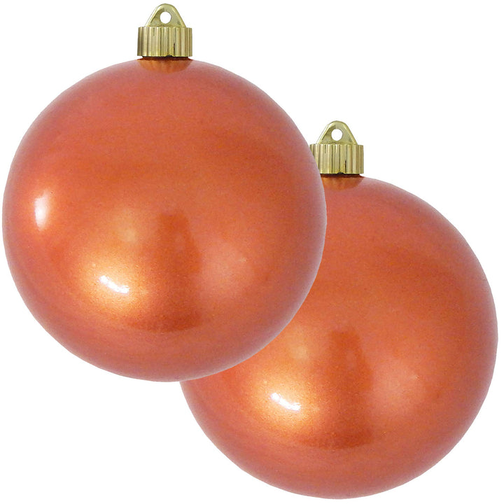 Christmas By Krebs 6" (150mm) Candy Copper [2 Pieces] Solid Commercial Grade Indoor and Outdoor Shatterproof Plastic, UV and Water Resistant Ball Ornament Decorations