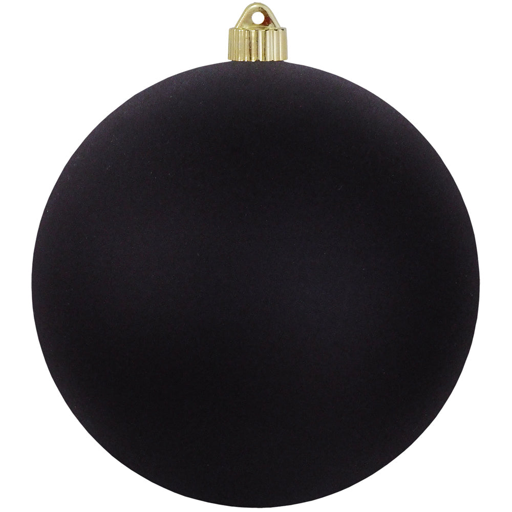 Christmas By Krebs 8" (200mm) Velvet Soot Black [1 Piece] Solid Commercial Grade Indoor and Outdoor Shatterproof Plastic, UV and Water Resistant Ball Ornament Decorations