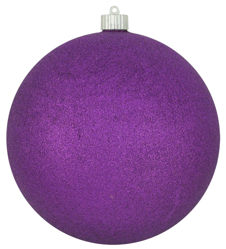 Christmas By Krebs 8" (200mm) Purple Glitter [1 Piece] Solid Commercial Grade Indoor and Outdoor Shatterproof Plastic, Water Resistant Ball Ornament Decorations