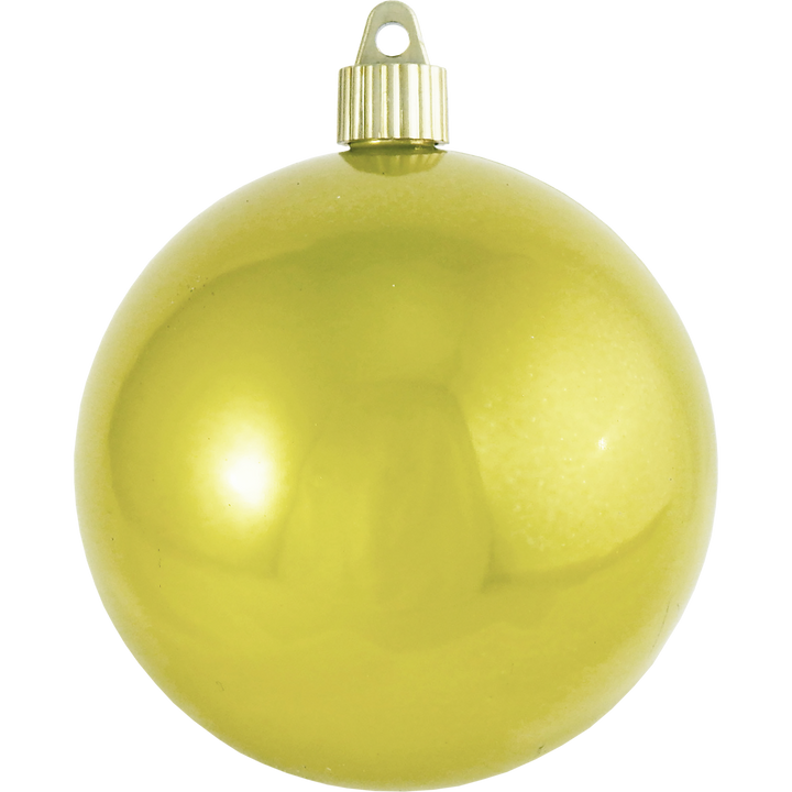 Christmas By Krebs 4" (100mm) Fierce Yellow [4 Pieces] Solid Commercial Grade Indoor and Outdoor Shatterproof Plastic, UV and Water Resistant Ball Ornament Decorations