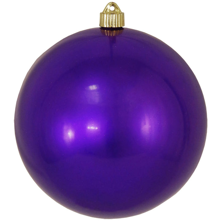 Christmas By Krebs 8" (200mm) Shiny Vivacious Purple [1 Piece] Solid Commercial Grade Indoor and Outdoor Shatterproof Plastic, UV and Water Resistant Ball Ornament Decorations