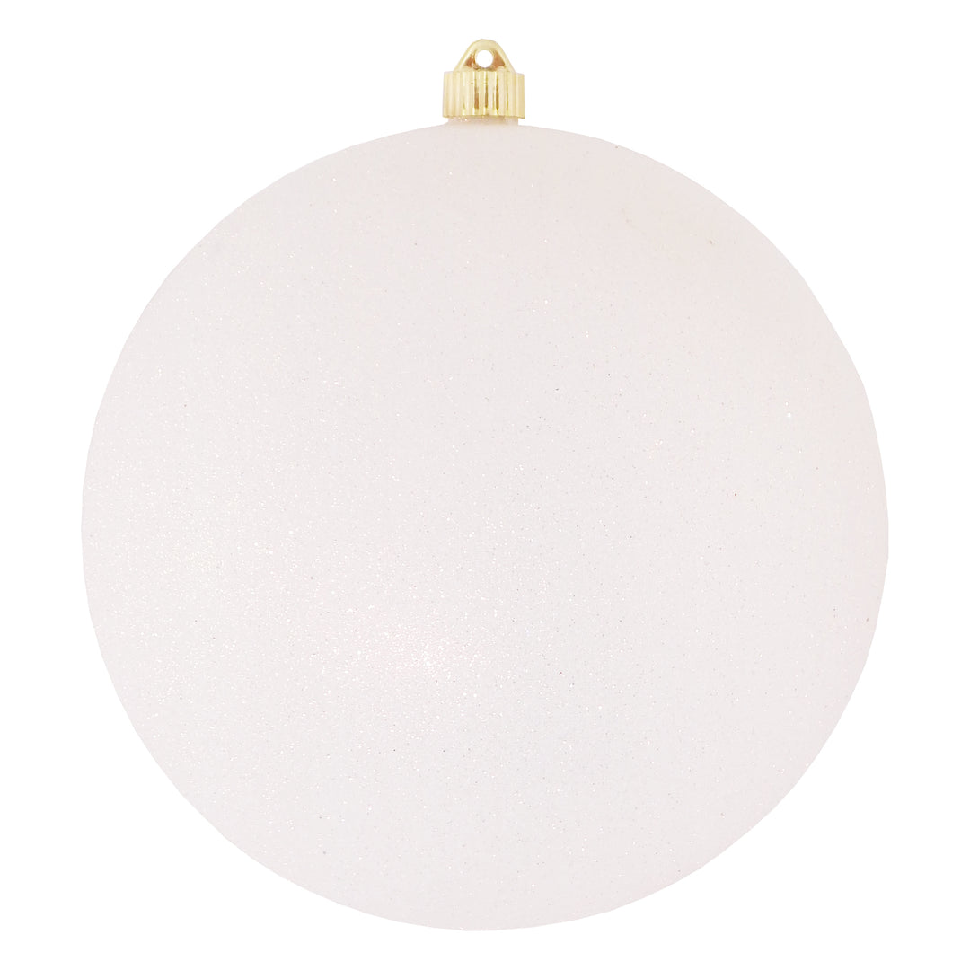 Christmas By Krebs 12" (300mm) Snowball White Glitter [1 Piece] Solid Commercial Grade Indoor and Outdoor Shatterproof Plastic, Water Resistant Ball Ornament Decorations