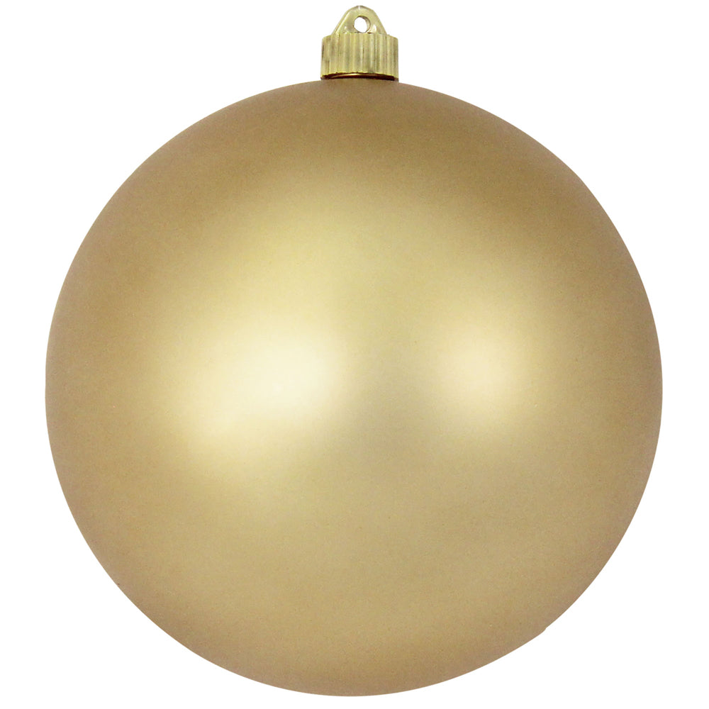 Christmas By Krebs 8" (200mm) Velvet Gold Dust [1 Piece] Solid Commercial Grade Indoor and Outdoor Shatterproof Plastic, UV and Water Resistant Ball Ornament Decorations