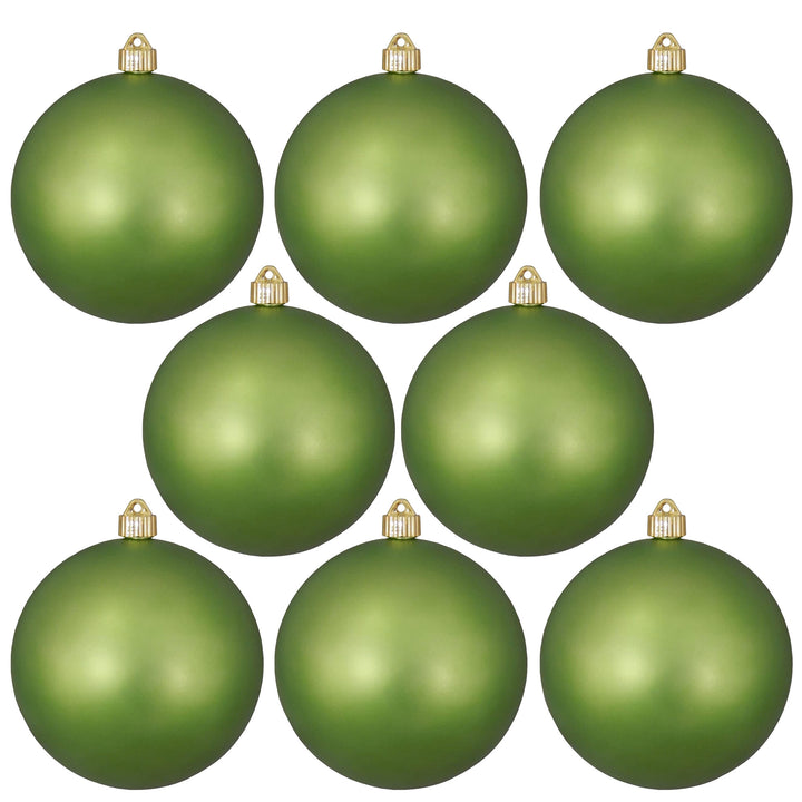 Christmas By Krebs 3 1/4" (80mm) Krypton Green [8 Pieces] Solid Commercial Grade Indoor and Outdoor Shatterproof Plastic, UV and Water Resistant Ball Ornament Decorations