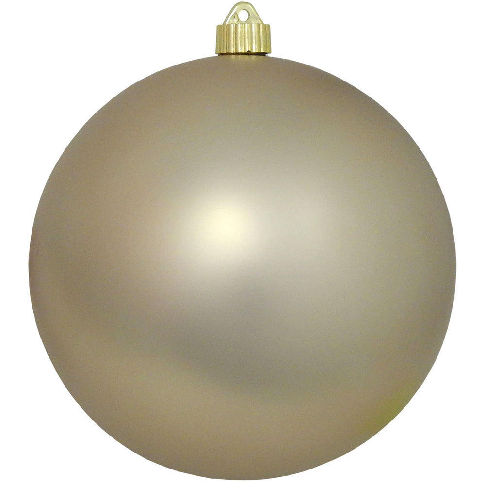 Christmas By Krebs 8" (200mm) Velvet Buff Biege [1 Piece] Solid Commercial Grade Indoor and Outdoor Shatterproof Plastic, UV and Water Resistant Ball Ornament Decorations