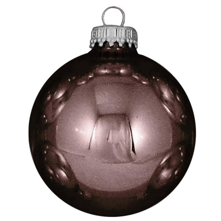 Glass Christmas Tree Ornaments - 67mm / 2.63" [8 Pieces] Designer Balls from Christmas By Krebs Seamless Hanging Holiday Decor (Excalibur Grey)