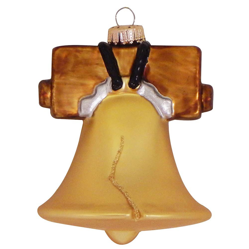 Christmas By Krebs Blown Glass  Collectible Tree Ornaments  (4" Liberty Bell)