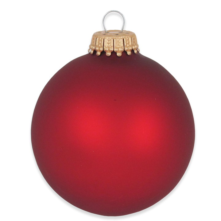Glass Christmas Tree Ornaments - 67mm/2.63" Designer Balls from Christmas by Krebs - Seamless Hanging Holiday Decorations for Trees - Set of 12 Ornaments (White and Red with Reverse Print Cardinal)
