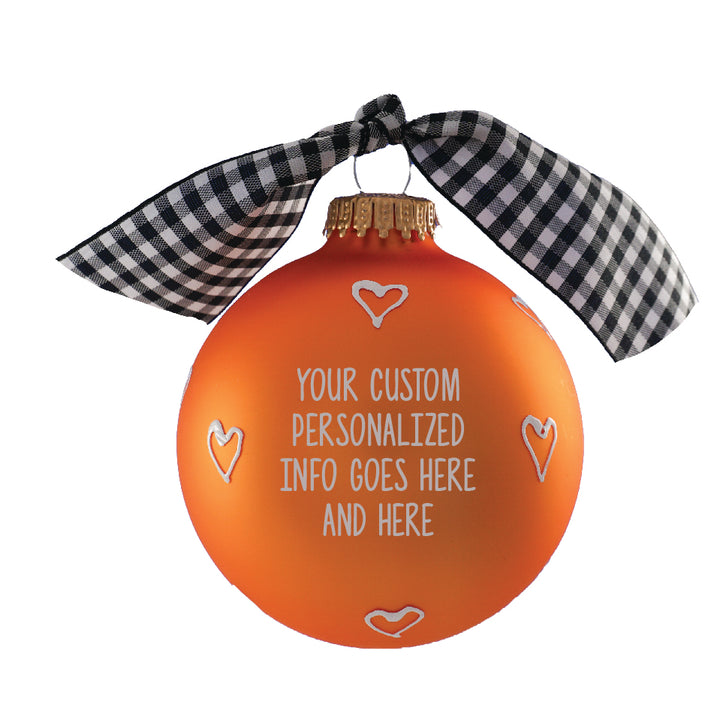 3 1/4 Hugs - Personalized Giftable Glass Ball Ornament with Welcome Little One Design