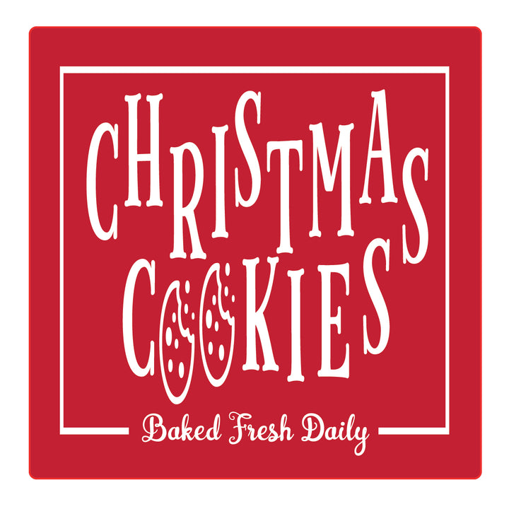 Set of 4 Absorbent Stone 4" Holiday Christmas Drink Coasters, Christmas Cookies Baked Fresh Daily