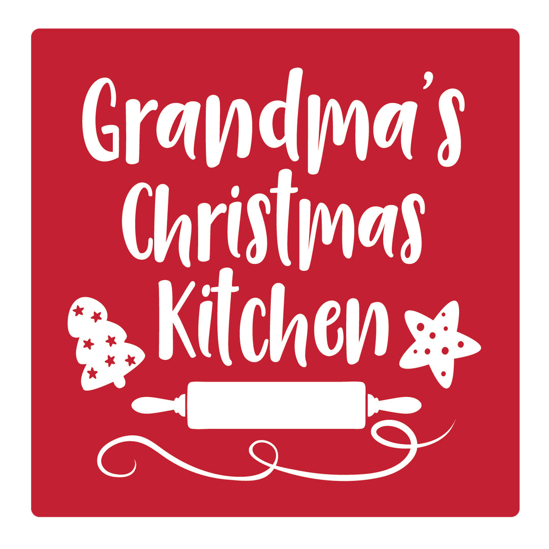 Set of 4 Absorbent Stone 4" Holiday Christmas Drink Coasters, Grandmas Christmas Kitchen