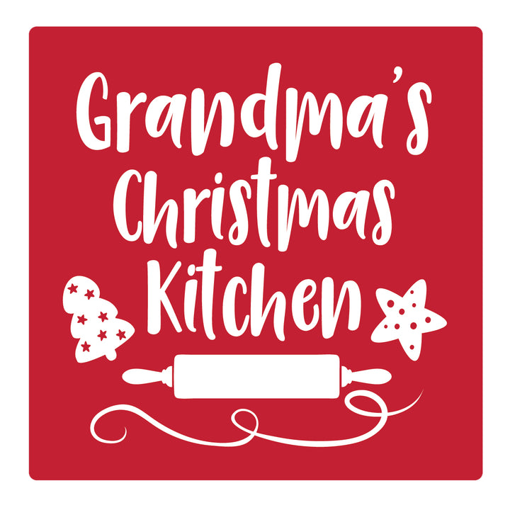 Set of 4 Absorbent Stone 4" Holiday Christmas Drink Coasters, Grandmas Christmas Kitchen