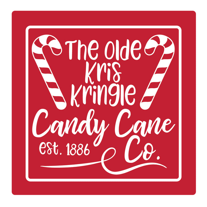 Set of 4 Absorbent Stone 4" Holiday Christmas Drink Coasters, The Olde Kris Kringle Candy Cane