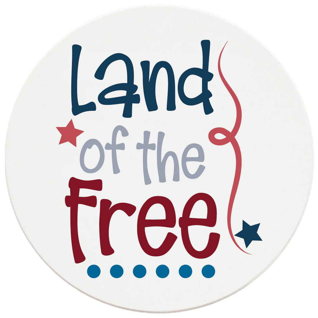 4 Inch Round Ceramic Land of the Free, 2 Sets of 4, 8 Pieces - Christmas by Krebs Wholesale