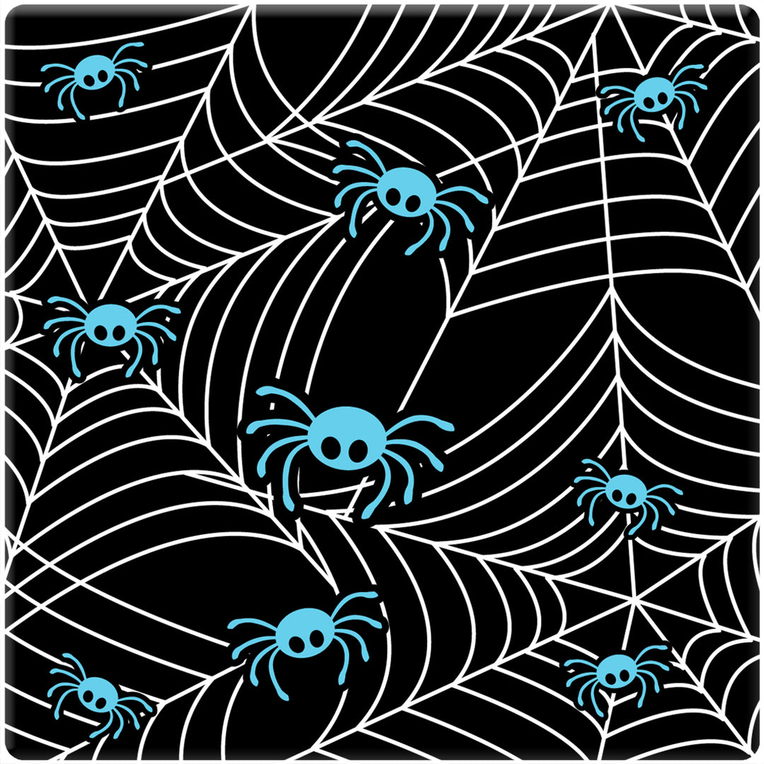 [Set of 4] 4" Premium Absorbent Ceramic Square Coaster Set | "Halloween" Created by a Special Louisiana Artist Collection Coasters| Set of 4