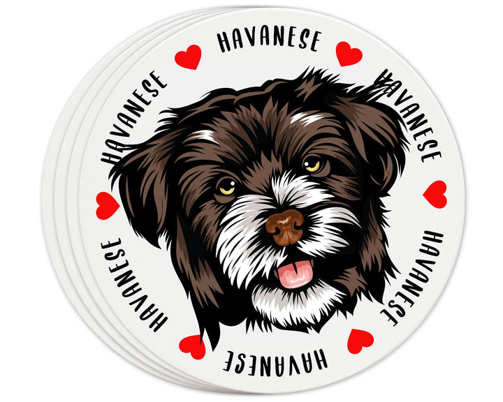 [Set of 4] 4 inch Round Premium Absorbent Ceramic Dog Lover Coasters - Havanese - Christmas by Krebs Wholesale
