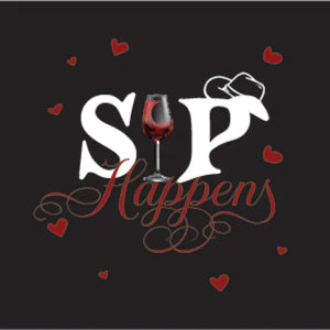 4" Square Ceramic Coaster Set Funny "I Love Wine" Collection - Sip Happens, 4/Box, 2/Case, 8 Pieces. - Christmas by Krebs Wholesale