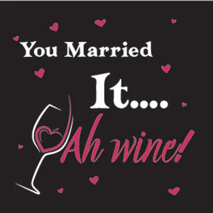 4" Square Ceramic Coaster Set Funny "I Love Wine" Collection - Ah Wine, 4/Box, 2/Case, 8 Pieces. - Christmas by Krebs Wholesale