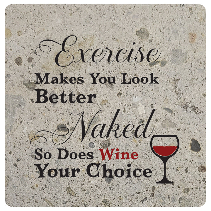 4" "Hilarious Wine Coasters" Terrazo Coasters, Set of 4 Pieces