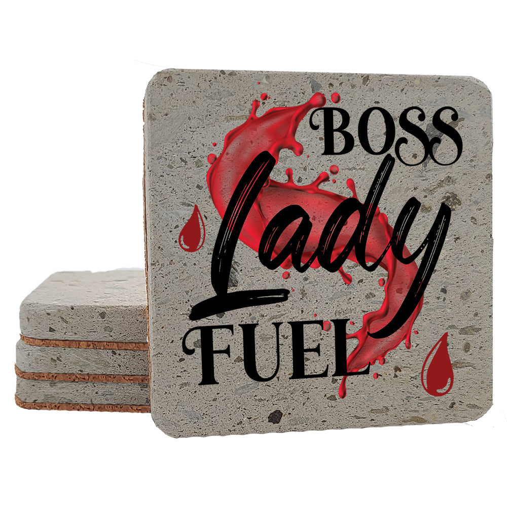 4" "Hilarious Wine Coasters" Terrazo Coasters, Set of 4 Pieces