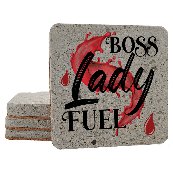 4" "Hilarious Wine Coasters" Terrazo Coasters, Set of 4 Pieces
