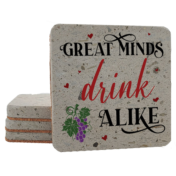 4" "Hilarious Wine Coasters" Terrazo Coasters, Set of 4 Pieces