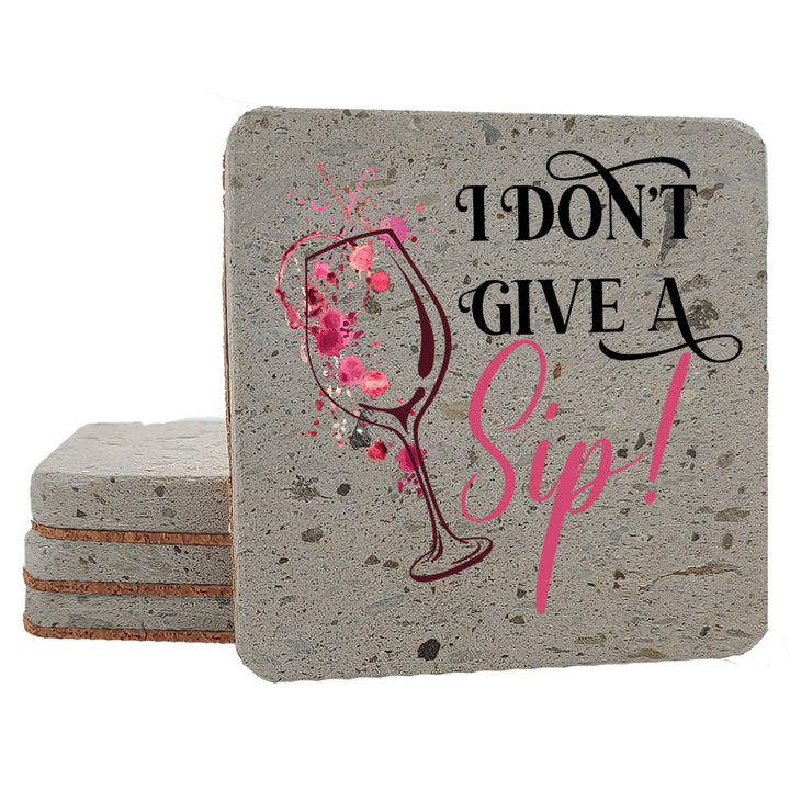 4" "Hilarious Wine Coasters" Terrazo Coasters, Set of 4 Pieces