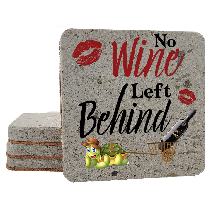 4" "Hilarious Wine Coasters" Terrazo Coasters, Set of 4 Pieces