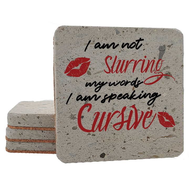 4" "Hilarious Wine Coasters" Terrazo Coasters, Set of 4 Pieces