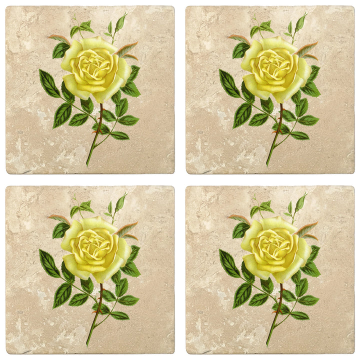 4" Absorbent Stone Flower Designs Drink Coasters, Amazone Rose, 2 Sets of 4, 8 Pieces - Christmas by Krebs Wholesale