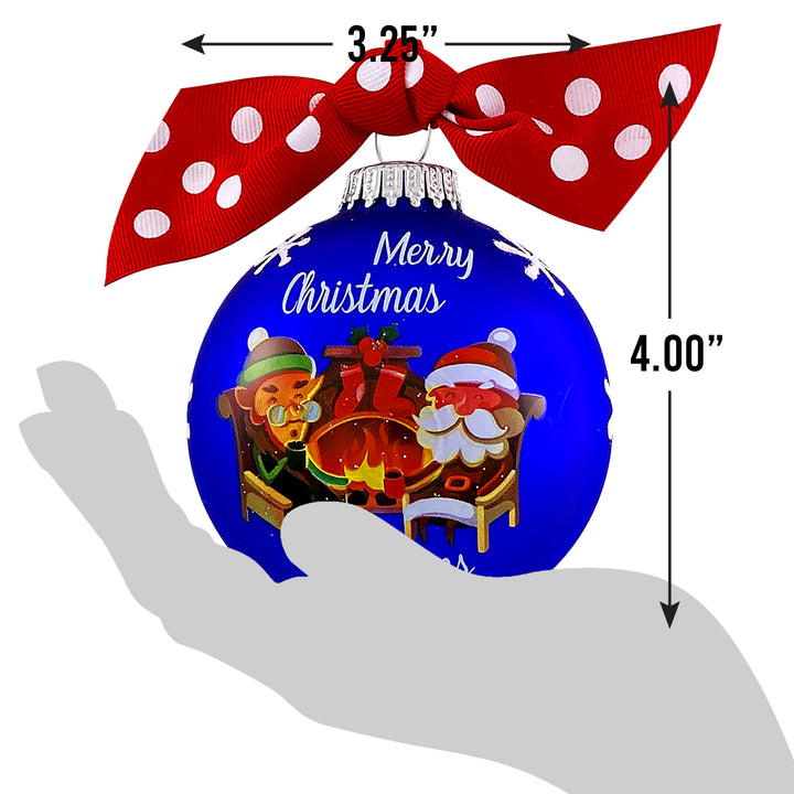 3 1/4" Hugs Giftable Glass Ball Ornament with Merry Christmas Gramps