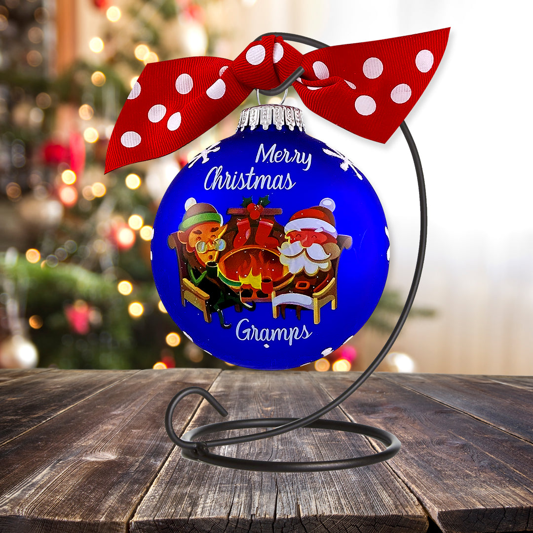 3 1/4" Hugs Giftable Glass Ball Ornament with Merry Christmas Gramps