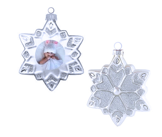 Personalized Snowflake Glass Ornament Gift, Customize with Your Personal Photo