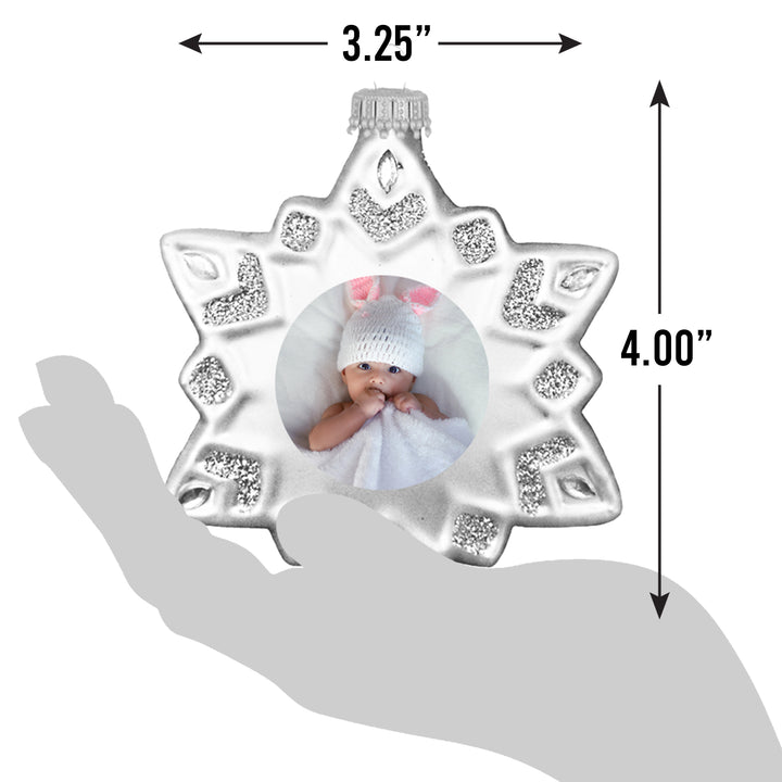 Personalized Snowflake Glass Ornament Gift, Customize with Your Personal Photo
