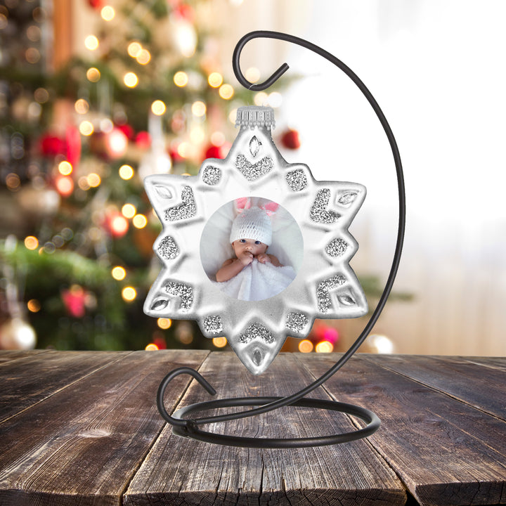 Personalized Snowflake Glass Ornament Gift, Customize with Your Personal Photo