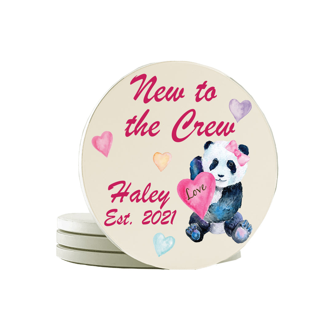 Krebs Personalized  Ceramic Stone Drink Coasters Set of 4-4" Keepsake Babys First Gift Collection