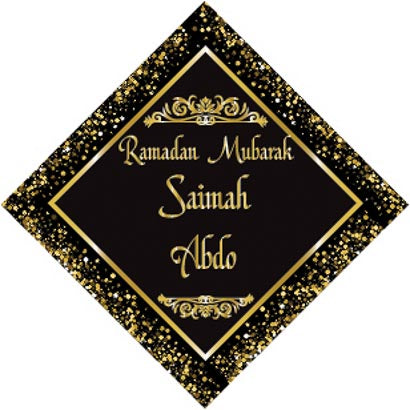 3" Personalized "Islam Quote" Glass Diamond Suncatcher with Black & Gold Design