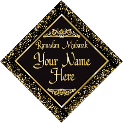 3" Personalized "Islam Quote" Glass Diamond Suncatcher with Black & Gold Design