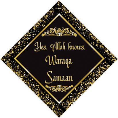 3" Personalized "Islam Quote" Glass Diamond Suncatcher with Black & Gold Design