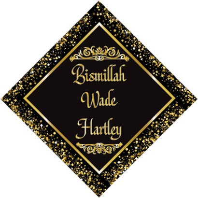 3" Personalized "Islam Quote" Glass Diamond Suncatcher with Black & Gold Design