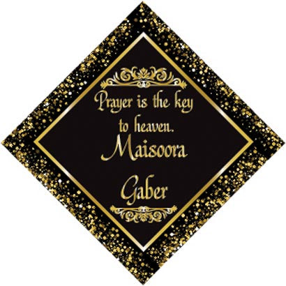 3" Personalized "Islam Quote" Glass Diamond Suncatcher with Black & Gold Design