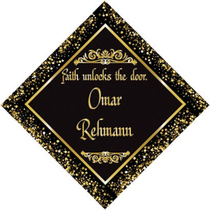 3" Personalized "Islam Quote" Glass Diamond Suncatcher with Black & Gold Design