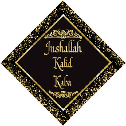 3" Personalized "Islam Quote" Glass Diamond Suncatcher with Black & Gold Design