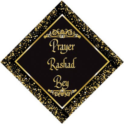 3" Personalized "Islam Quote" Glass Diamond Suncatcher with Black & Gold Design