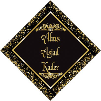 3" Personalized "Islam Quote" Glass Diamond Suncatcher with Black & Gold Design