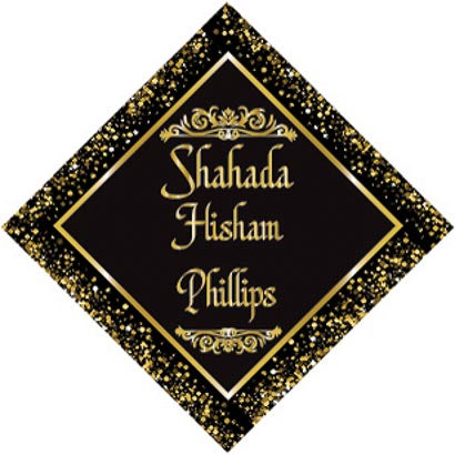 3" Personalized "Islam Quote" Glass Diamond Suncatcher with Black & Gold Design